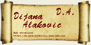 Dijana Alaković vizit kartica